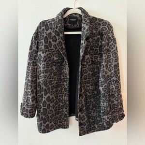 Liverpool Leopard Print Women's Button Down Shacket Size Small